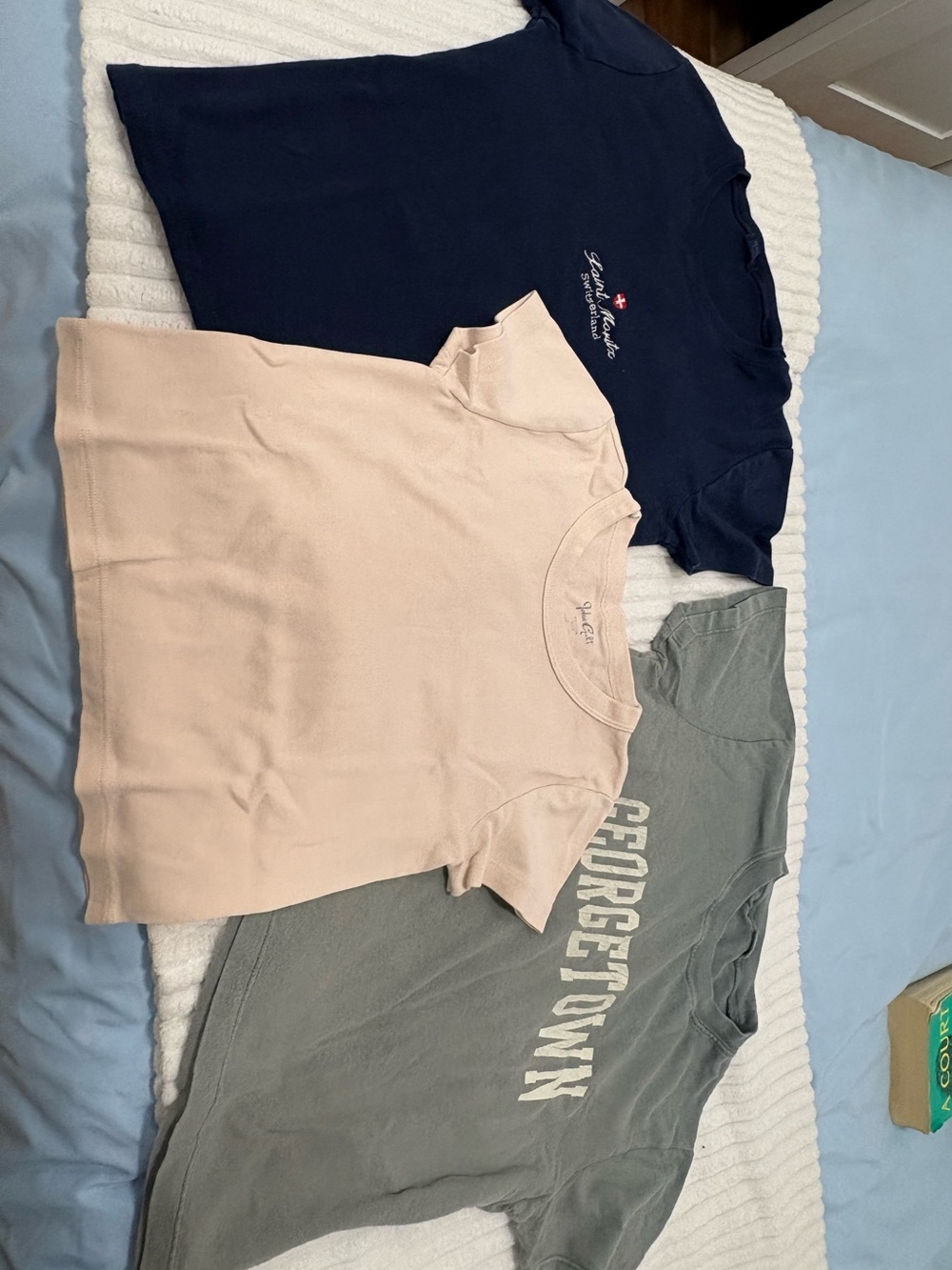 Brandy Melville Navy, Blush & Sage Short Sleeve Tee Trio